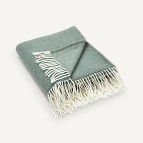 Plaid met franjes, zuivere wol, Linden