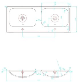 Best Design Bora badmeubel duo met 2 kraangaten 120cm eiken