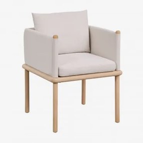 Pack Van 4 Eetkamerstoelen Met Armleuningen Van Acaciahout Olivia Lichte Acaciekleur - Sklum