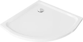 Mexen Flat halfronde douchebak slim 90 x 90 cm, wit, chrom sifon - 41109090