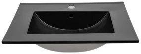 Comad Lava keramische wastafel 61x46cm zwart mat