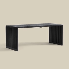 Salontafel Zwarte Latjes Teak - 96 X 40cm.