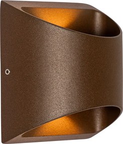 Moderne buiten wandlamp roestbruin incl. LED 2-lichts IP54 - Mal