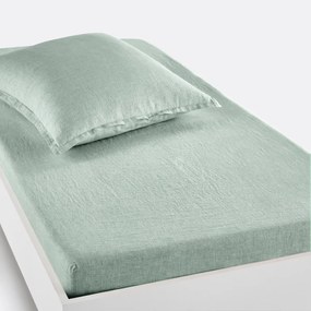 Hoeslaken in gewassen linnen, omslag 30 cm, Linot