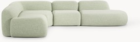 Modulaire bouclé XL hoekbank Wolke met chaise longue