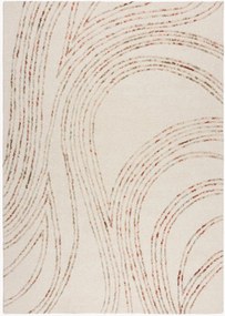 Handgetuft hoog-laag wollen vloerkleed Abstract Swirl