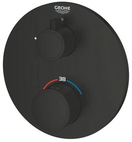 GROHE Grohtherm Mengkraan - afdekset - thermostatisch -1 uitgang - rond - matte black 1022122430