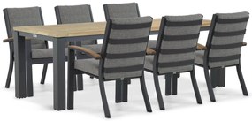 Tuinset 6 personen 230 cm Aluminium Grijs Osmen Midura/Veneto