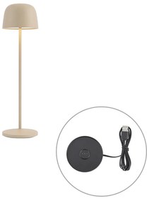 Tafellamp beige incl. LED oplaadbaar met laadstation IP65 - Raika