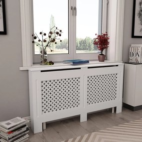 vidaXL Radiatorombouw 152x19x81,5 cm MDF wit