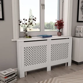 vidaXL Radiatorombouw 152x19x81,5 cm MDF wit