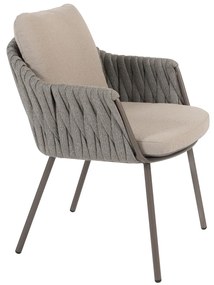 Taste by 4 Seasons Cannes tuinset terre met Sarah tafel 120 cm Tuinstoel   bruin weerbestendig