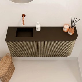 Mondiaz Joya 90cm toiletmeubel ronding rechts dusk met wastafel faye links zonder kraangat urban