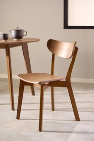 ROXY natuurlijke walnoot 90 cm - RONDE TAFEL VOOR KEUKEN/EETKAMER RETRO