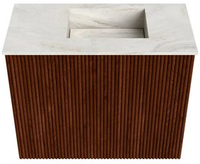 Mondiaz Joya DLux 50cm toiletmeubel ruby met wastafel faye rechts zonder kraangat ostra