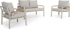 Stoel en Bank Loungeset 4 personen Aluminium Zand/Beige  Domani Furniture Leaf