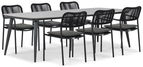 Tuinset 6 personen 240 cm Aluminium/rope Grijs Coco Penya/Vienna