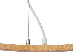 Moderne hanglamp hout print met wit 6-lichts - Jeana Circle