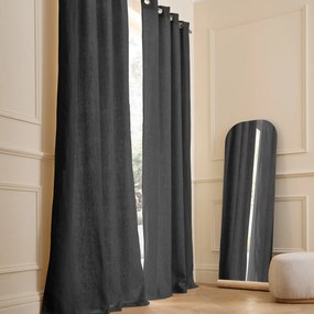 Gordijn in gewassen linnen met voering, met oogjes, Private