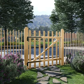 vidaXL Poort enkel 100x100 cm hazelaarhout