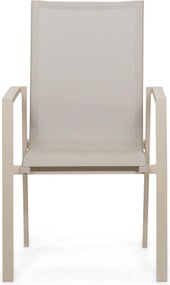 Tuinset 4 personen 125 cm Aluminium Zand/Beige Lifestyle Garden Furniture Ultimate/Ancona