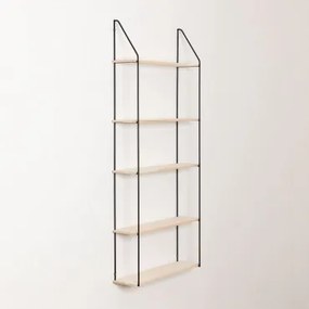 Wandrek ↔︎ 65 Cm Van Hout En Staal Arison 5 Planken Plank - Sklum