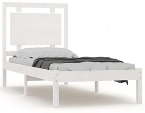vidaXL Bedframe massief hout wit 90x190 cm 3FT Single