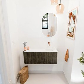Mondiaz Joya 100cm toiletmeubel ronding links shadow met wastafel faye rechts zonder kraangat talc