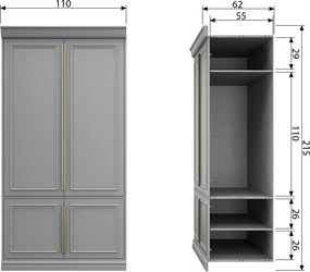 BePureHome Organize Kledingkast Met Lambrisering - 110x62x215cm.