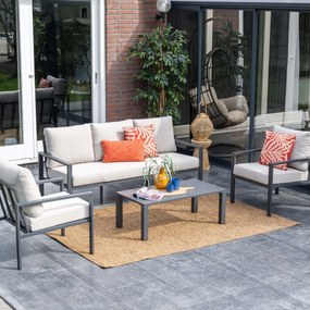 Garden Impressions Durban loungeset 4-delig - donker grijs - desert sand