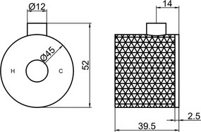 Saniclear Exclusive Curved temperatuurknop voor opbouw thermostaatkranen (SK38380, SK22979 en SK22980)