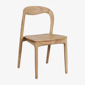Set Van 4 Eetkamerstoelen Van Teakhout Varmus Licht Teakhout - Sklum