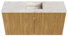 Mondiaz Joya DLux 80cm toiletmeubel oak met wastafel faye midden 1 kraangat frappe