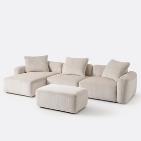 Rechthoekig element voor modulaire sofa, in jacquard chenille, AMAD