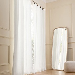 Gordijn in gewassen gevoerd linnen met ringen, Private