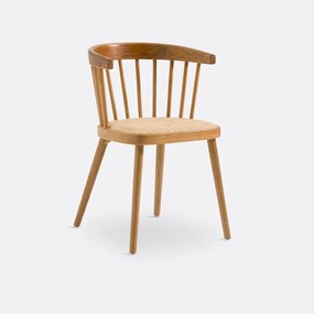 Tafelfauteuil in eik/rotan Portman