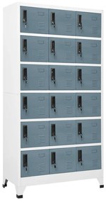 vidaXL Lockerkast 90x40x180 cm staal lichtgrijs en donkergrijs