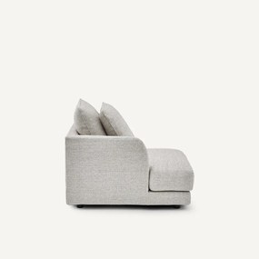 Halve bank links, modulair, van gevlekt canvas, TIBERIO