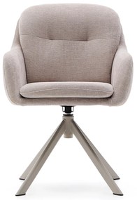 Kave Home Lexa Draaibare Eetkamerstoel Beige Chenille