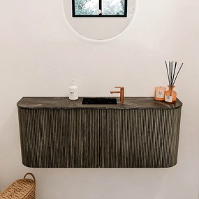 Mondiaz Joya DLux 105cm toiletmeubel ronding links/rechts shadow met wastafel faye midden 1 kraangat lava