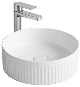 Sanigoods Flutty waskom ribbel glanzend wit
