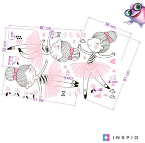 INSPIO Muurstickers - Kleine ballerina's