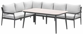Garden Impressions Tineo lounge dining set 5-delig - donker grijs