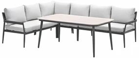 Garden Impressions Tineo lounge dining set 5-delig - donker grijs