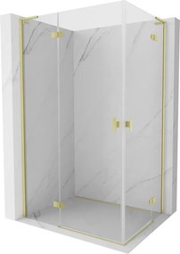 Mexen Mist-H L Duo draaideur douchecabine links 110 x 90 cm, transparant, geborsteld goud - 8A5L-110L-090P-55-00
