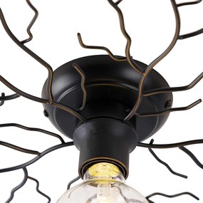 Landelijke plafondlamp zwart 60 cm - Forest Landelijk E27 Binnenverlichting Lamp