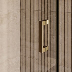 Brauer Void profielloze nisdeur 200cm met draaideur 70cm aan muur messing geborsteld PVD