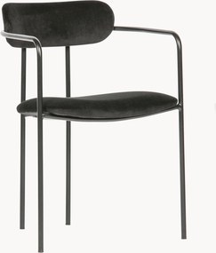 Stapelbare fluwelen eetkamerstoelen Elvy, 2 stuks