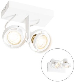 Moderne plafondSpot / Opbouwspot / Plafondspot wit 2-lichts GU10 50mm - Master Modern GU10 Binnenverlichting Lamp