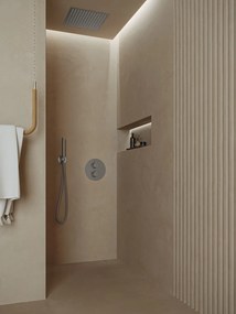 Saniclear Cube inbouw regendouche rond met inbouw douchekop 30x30cm en staafhanddouche RVS